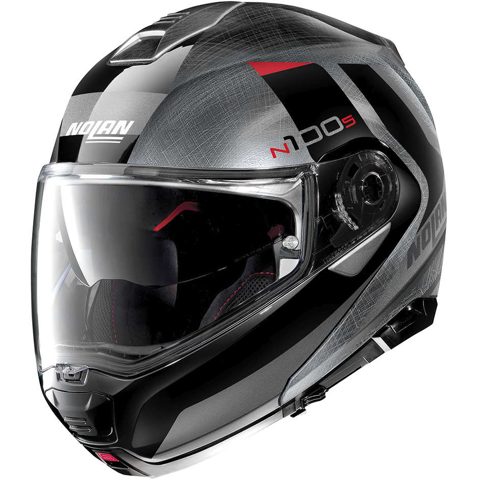 Modular Motorcycle Helmet P / J approval Nolan N100.5 HILLTOP N-Com 053 Scratched Chromed