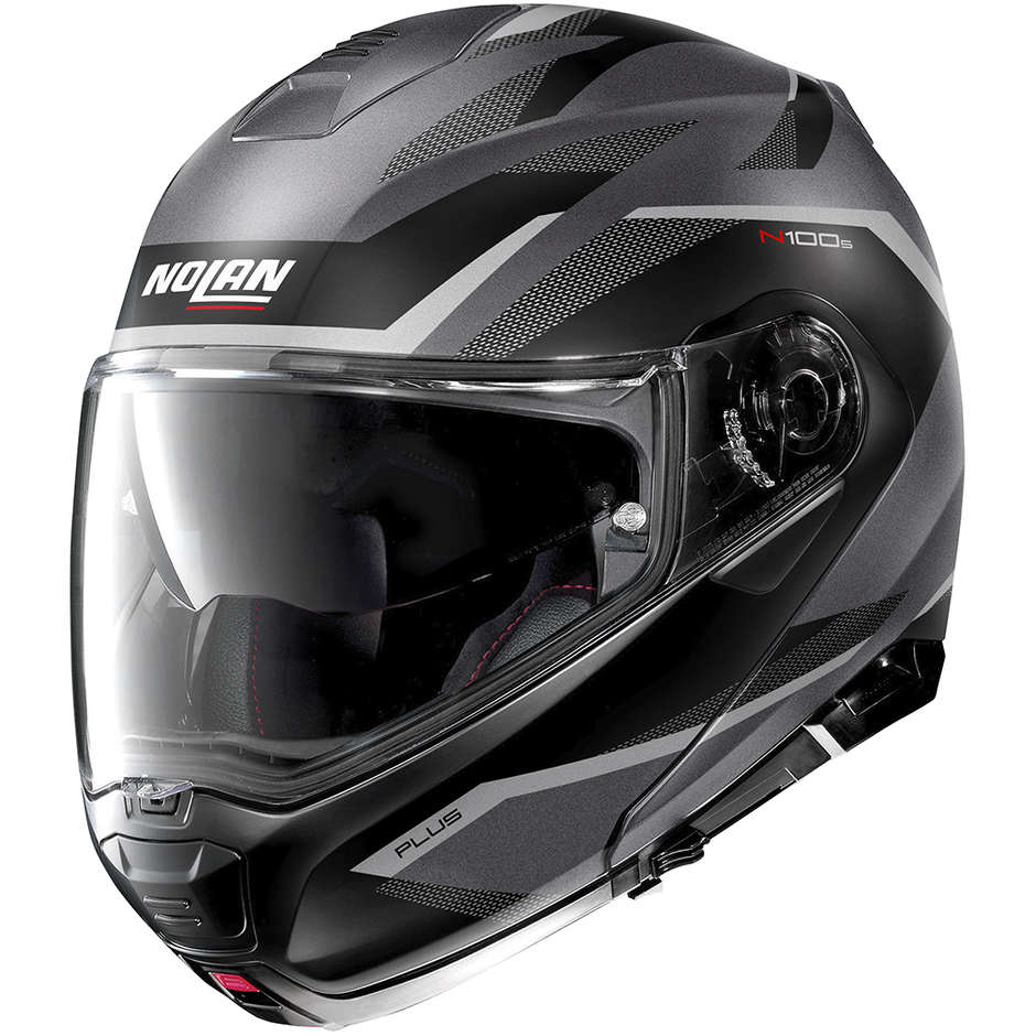 Modular Motorcycle Helmet P / J approval Nolan N100.5 Plus OVERLAND N-Com 031 Lava Gray Opaco