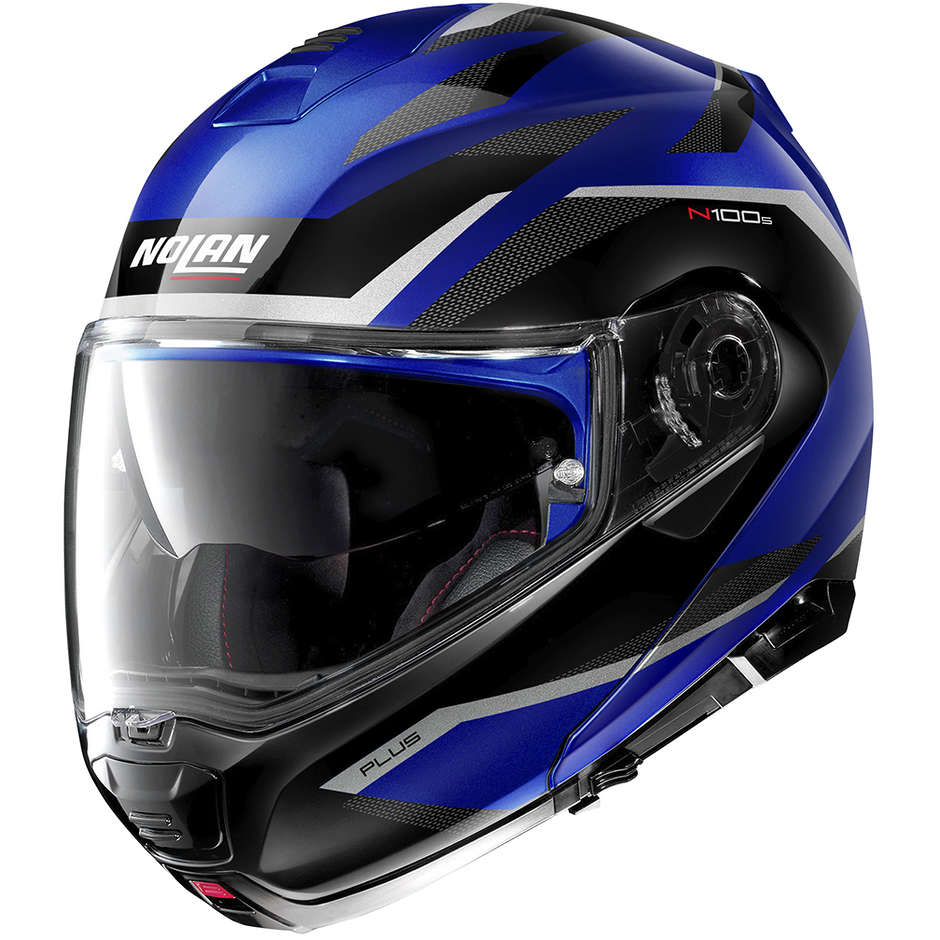 Modular Motorcycle Helmet P / J approval Nolan N100.5 Plus OVERLAND N-Com 037 Cayman Blue