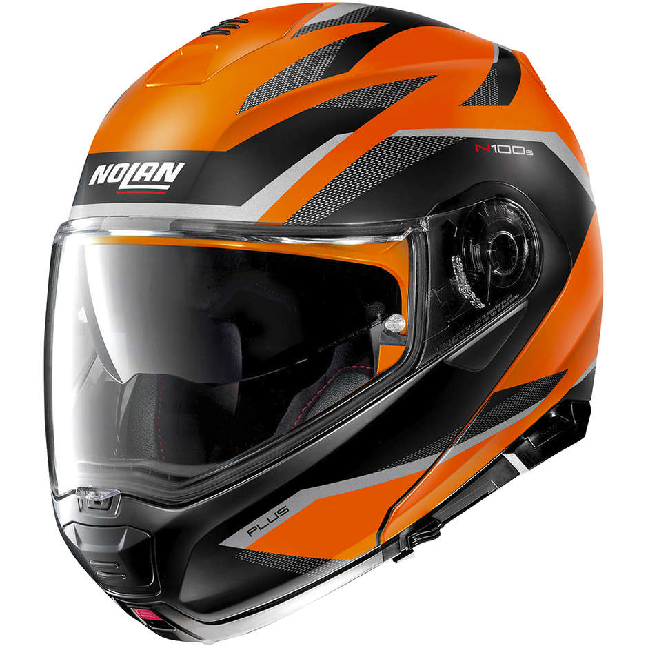 Modular Motorcycle Helmet P / J approval Nolan N100.5 Plus OVERLAND N-Com 039 Orange Led