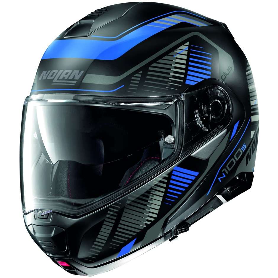 Modular Motorcycle Helmet P / J approval Nolan N100.5 Plus STARBOARD N-Com 043 Matt Blue