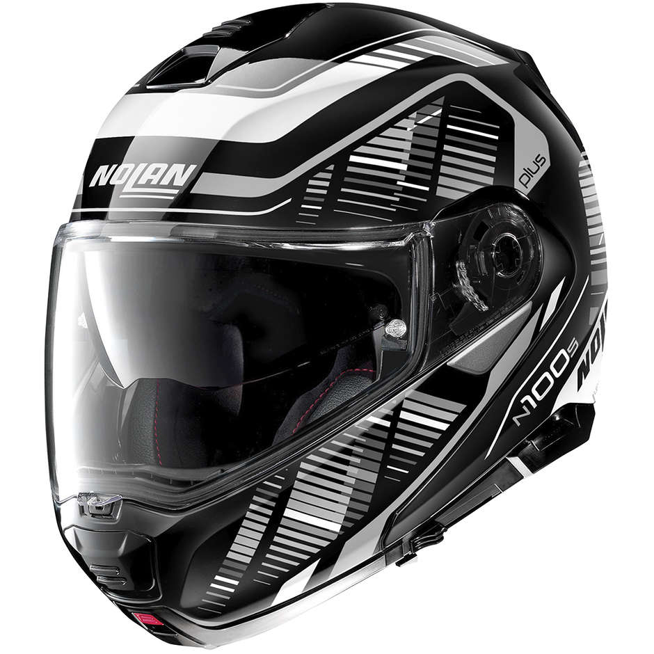 Modular Motorcycle Helmet P / J approval Nolan N100.5 Plus STARBOARD N-Com 044 Glossy White