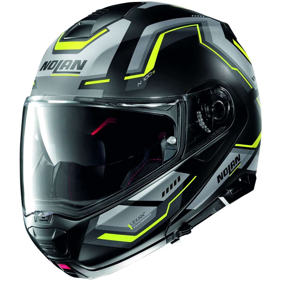 Modular Motorcycle Helmet P / J approval Nolan N100.5 UPWIND N-Com 059 Matt Yellow