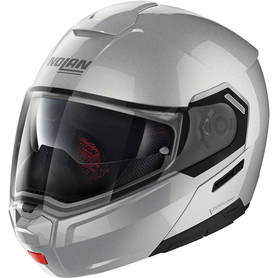Modular Motorcycle Helmet P / J approval Nolan N90.3 CLASSIC N-Com 001 Platinum Silver