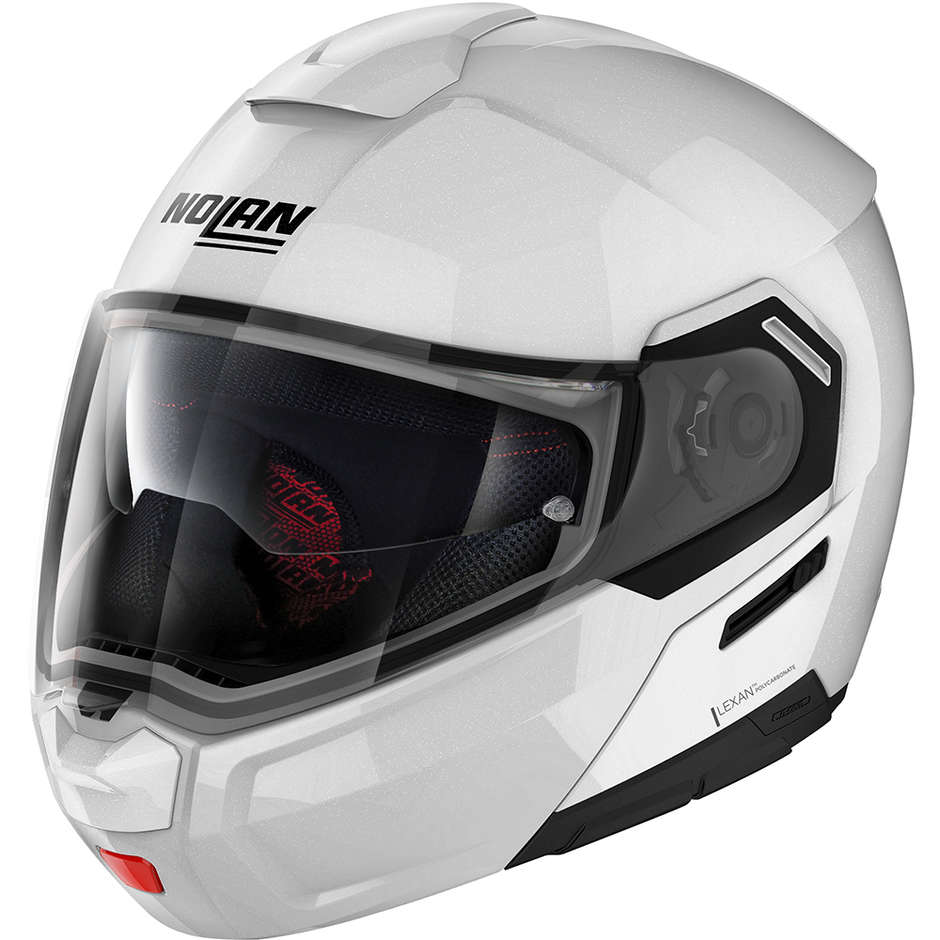 Modular Motorcycle Helmet P / J approval Nolan N90.3 CLASSIC N-Com 005 White Metal