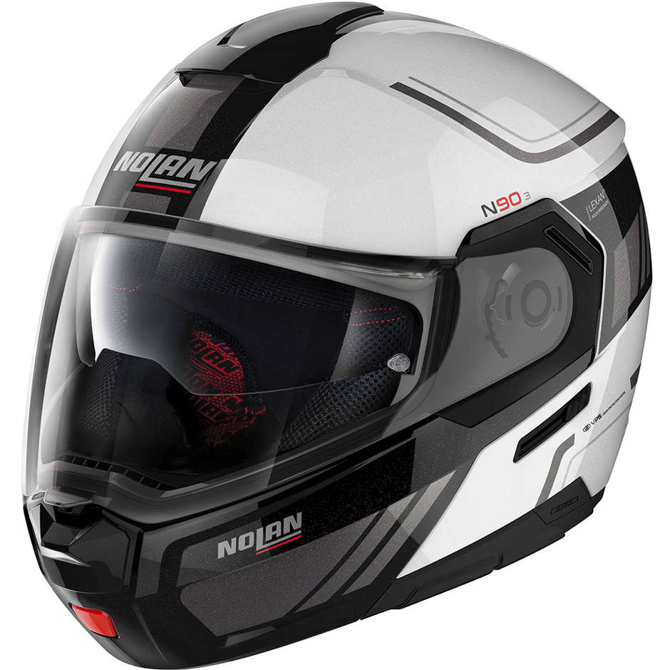 Modular Motorcycle Helmet P / J approval Nolan N90.3 VOYAGER N-Com 017 White Metal