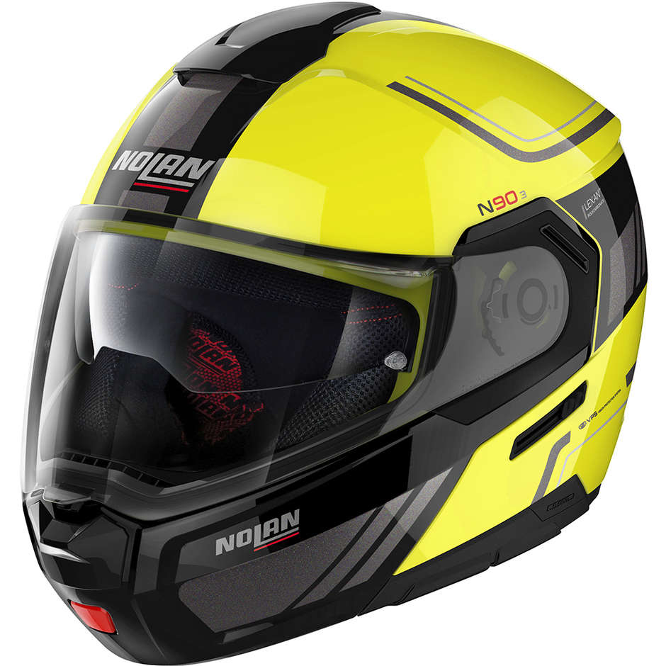 Modular Motorcycle Helmet P / J approval Nolan N90.3 VOYAGER N-Com 018 Yellow Led