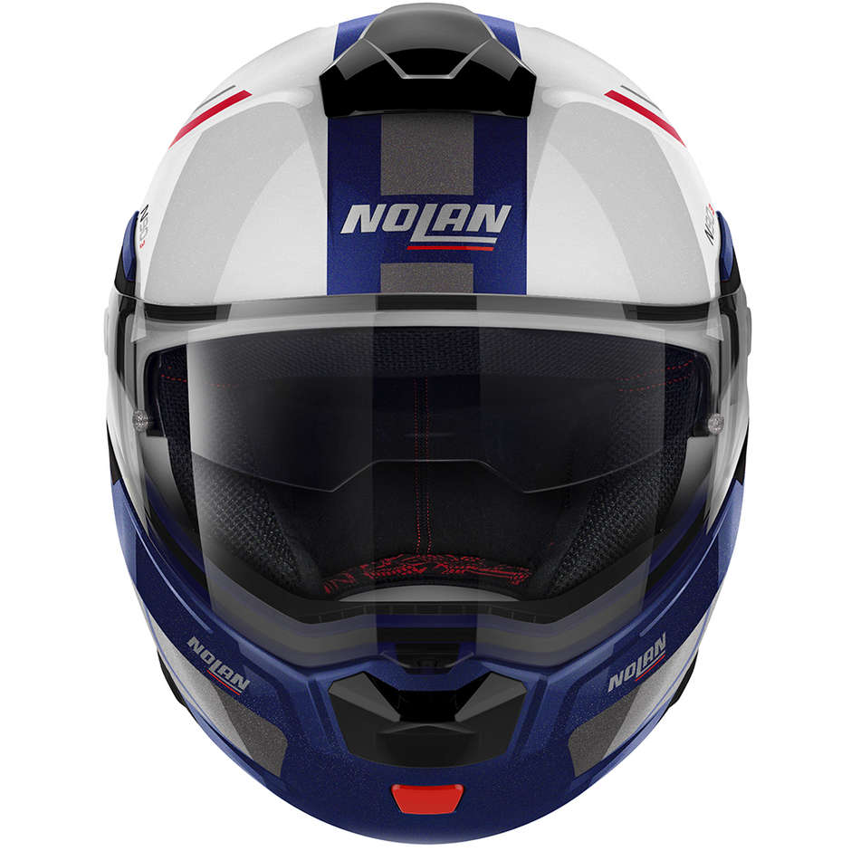 Modular Motorcycle Helmet P / J approval Nolan N90.3 VOYAGER N-Com 020 White Metal Blue