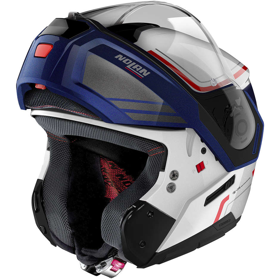 Modular Motorcycle Helmet P / J approval Nolan N90.3 VOYAGER N-Com 020 White Metal Blue