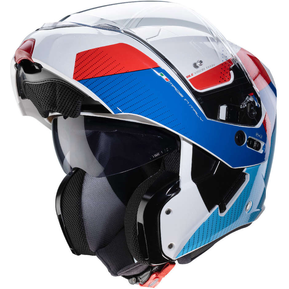 Modular Motorcycle Helmet P / J Approved Caberg HORUS SCOUT White Red Blue