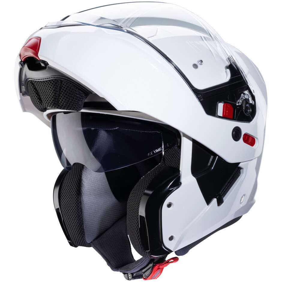 Modular Motorcycle Helmet P / J Approved Caberg HORUS X Metal White