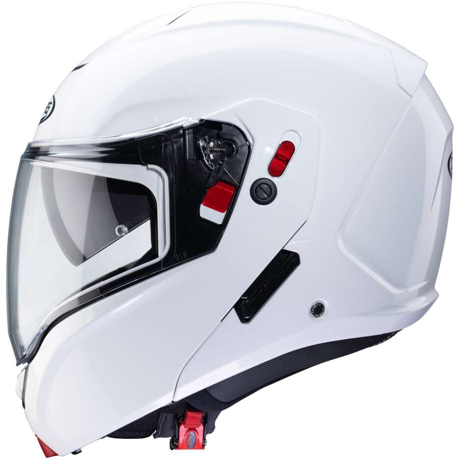 Modular Motorcycle Helmet P / J Approved Caberg HORUS X Metal White