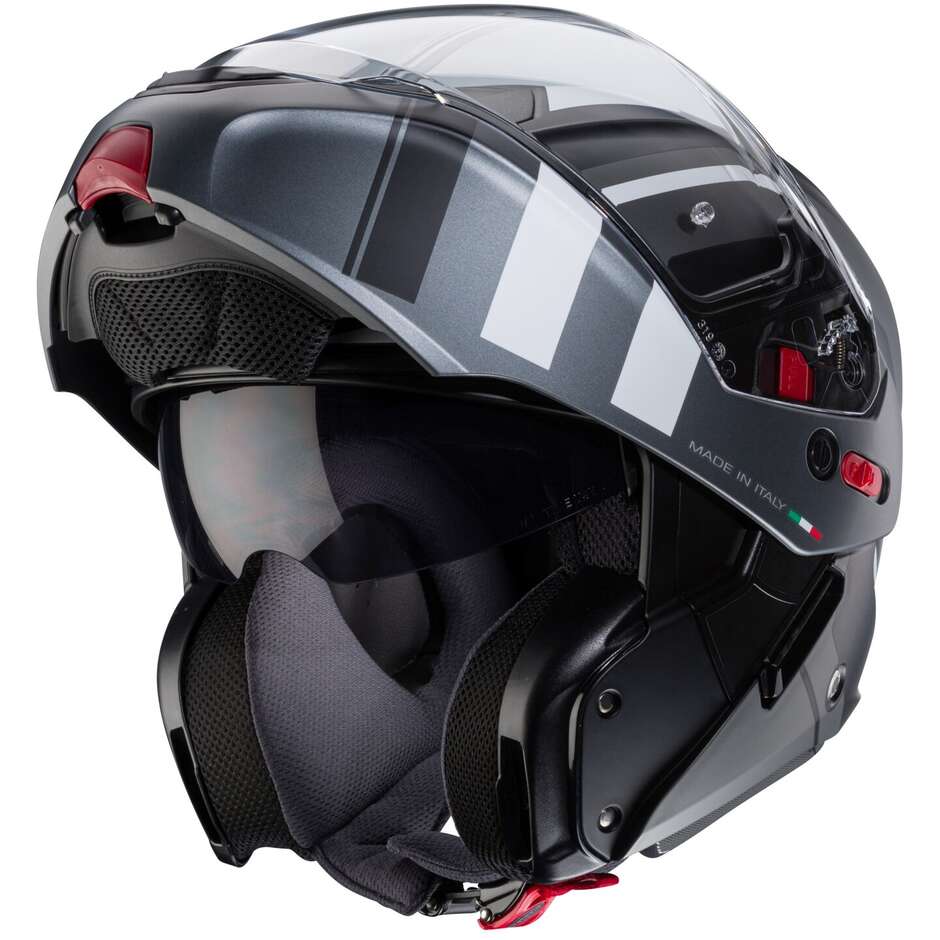 Modular Motorcycle Helmet P / J Approved Caberg HORUS X ROAD Matt Black Gray Metal White