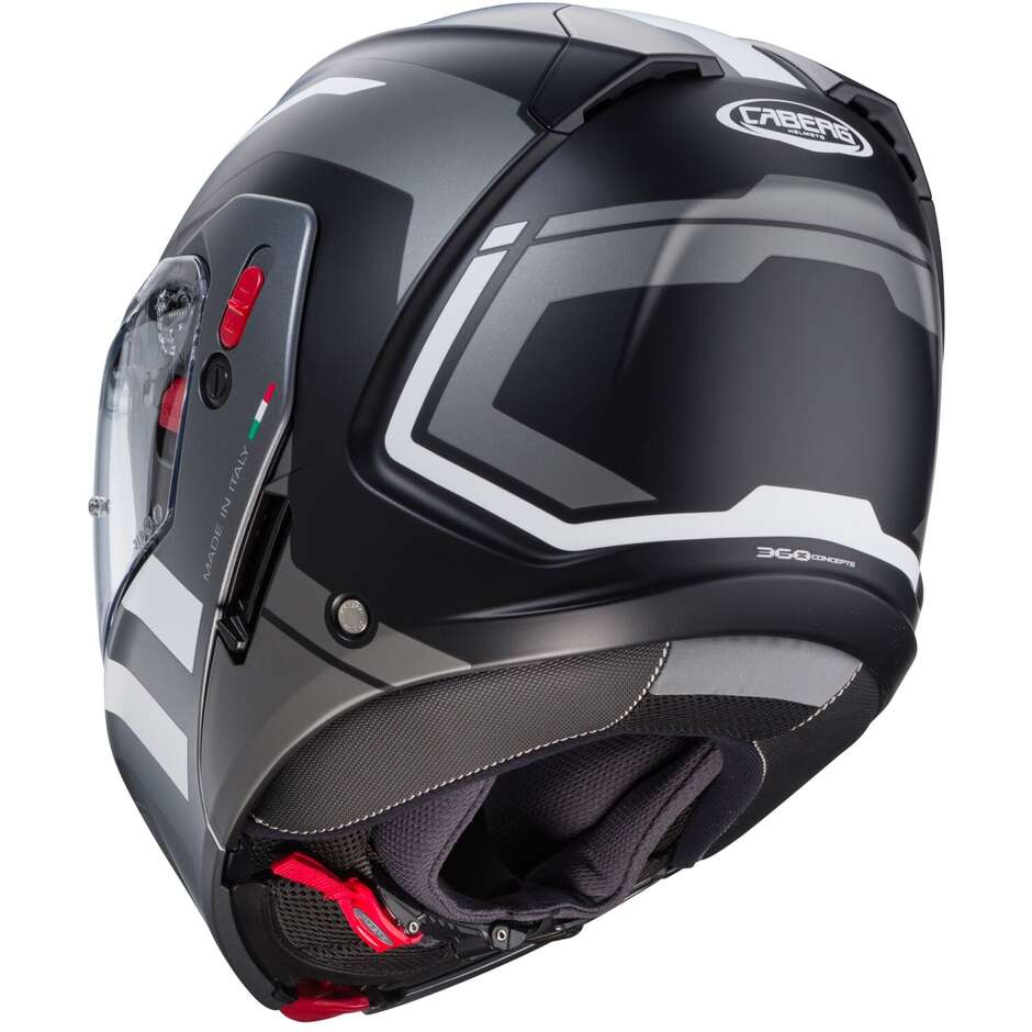 Modular Motorcycle Helmet P / J Approved Caberg HORUS X ROAD Matt Black Gray Metal White