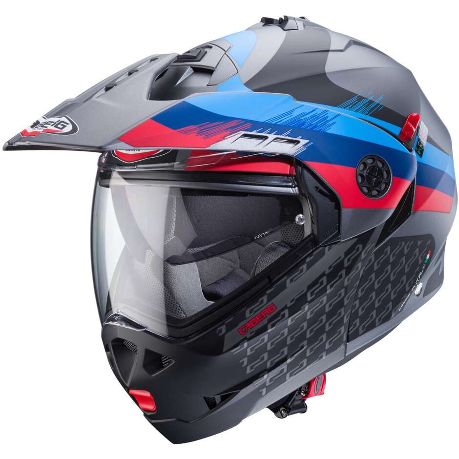 Modular Motorcycle Helmet P / J Approved Caberg TOURMAX X SARABE Matt Gray Black Color Bmw