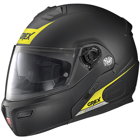 Modular Motorcycle Helmet P / J Approved Grex G9.1 Evolve VIVID N-Com 037 Matt Black Yellow