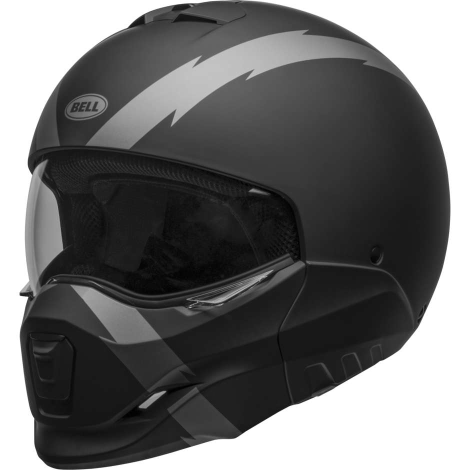 Modular Motorcycle Helmet P / J Bell BROOZER ARC Black Matt Gray