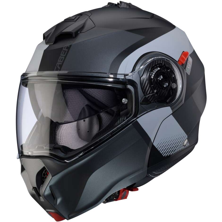 Modular Motorcycle Helmet P/J Caberg DUKE EVO INDY Matt Black Gun Metal Grey