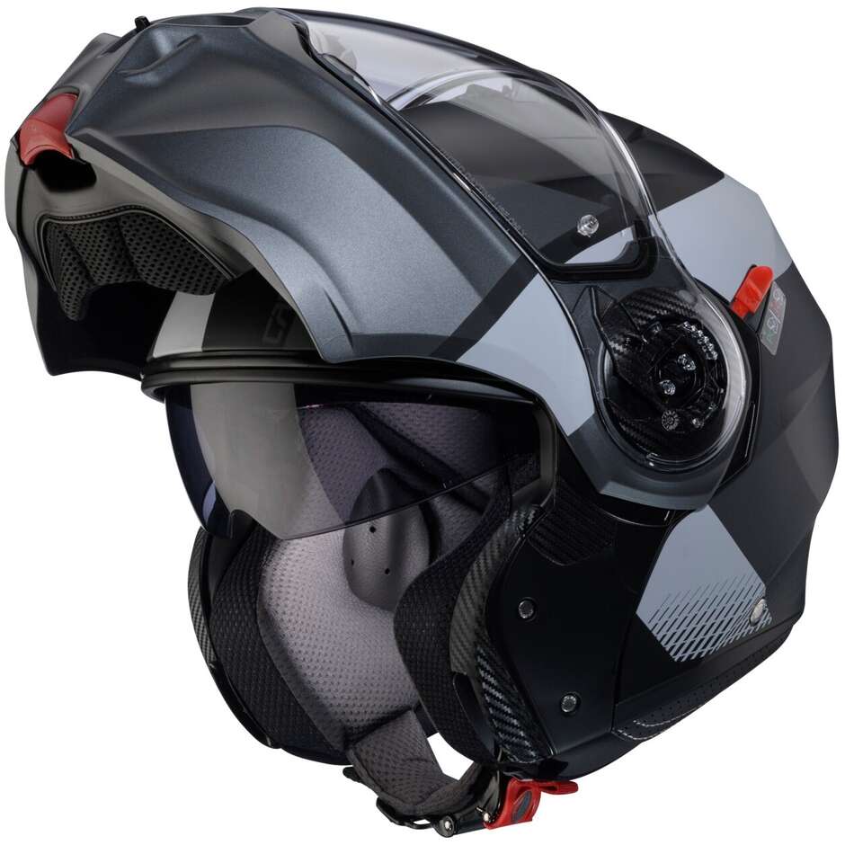 Modular Motorcycle Helmet P/J Caberg DUKE EVO INDY Matt Black Gun Metal Grey