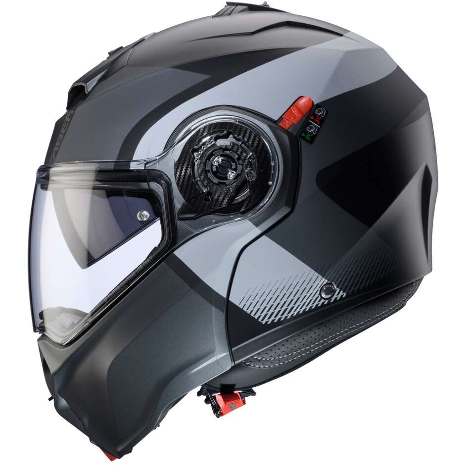 Modular Motorcycle Helmet P/J Caberg DUKE EVO INDY Matt Black Gun Metal Grey