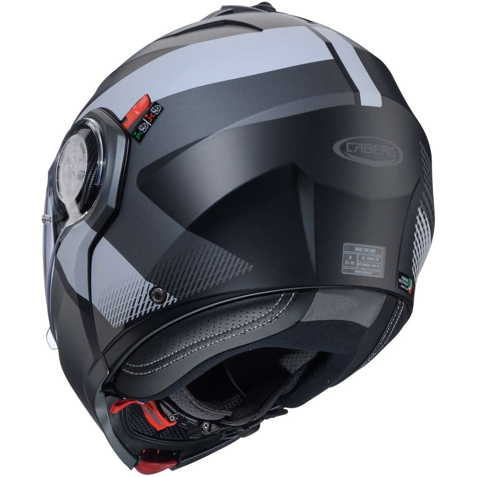 Modular Motorcycle Helmet P/J Caberg DUKE EVO INDY Matt Black Gun Metal Grey