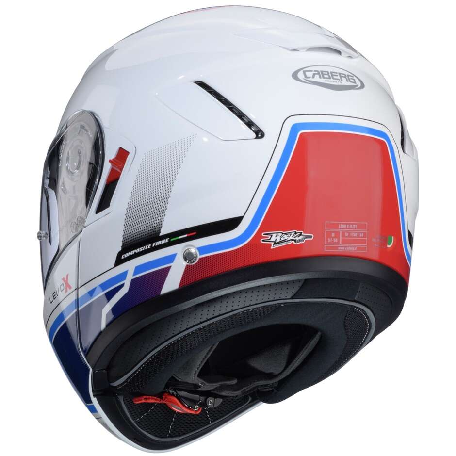 Modular Motorcycle Helmet P/J Caberg LEVO X ELITE White Red Light Blue Blue