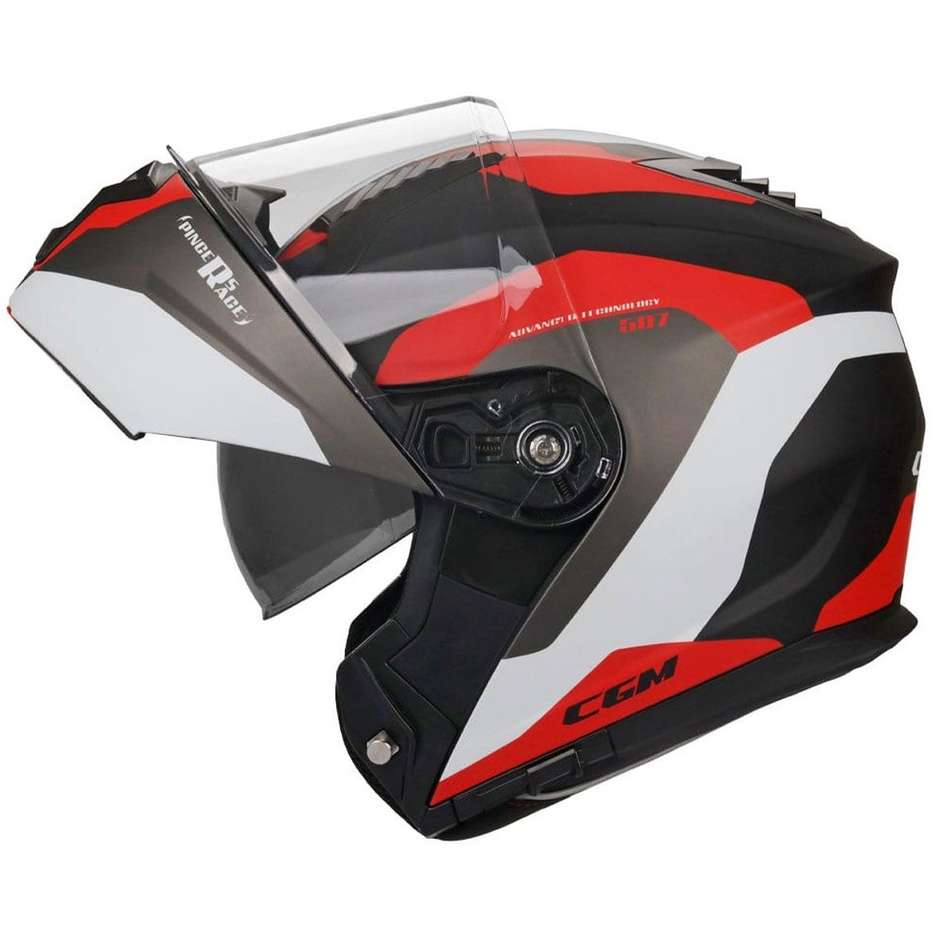 Modular Motorcycle Helmet P / J CGM 507a PINCERS RACE Black Red Matt