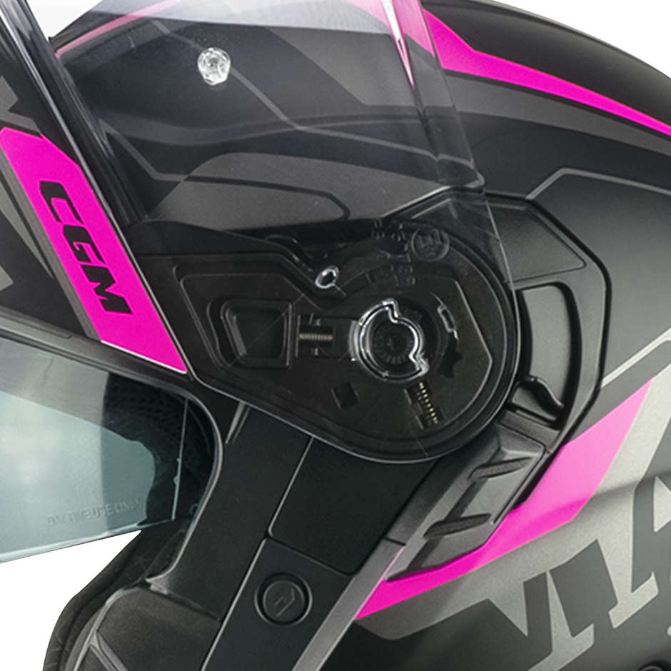 Modular Motorcycle Helmet P / J CGM 569a C-MAX CITY Black Pink Fluo Matt