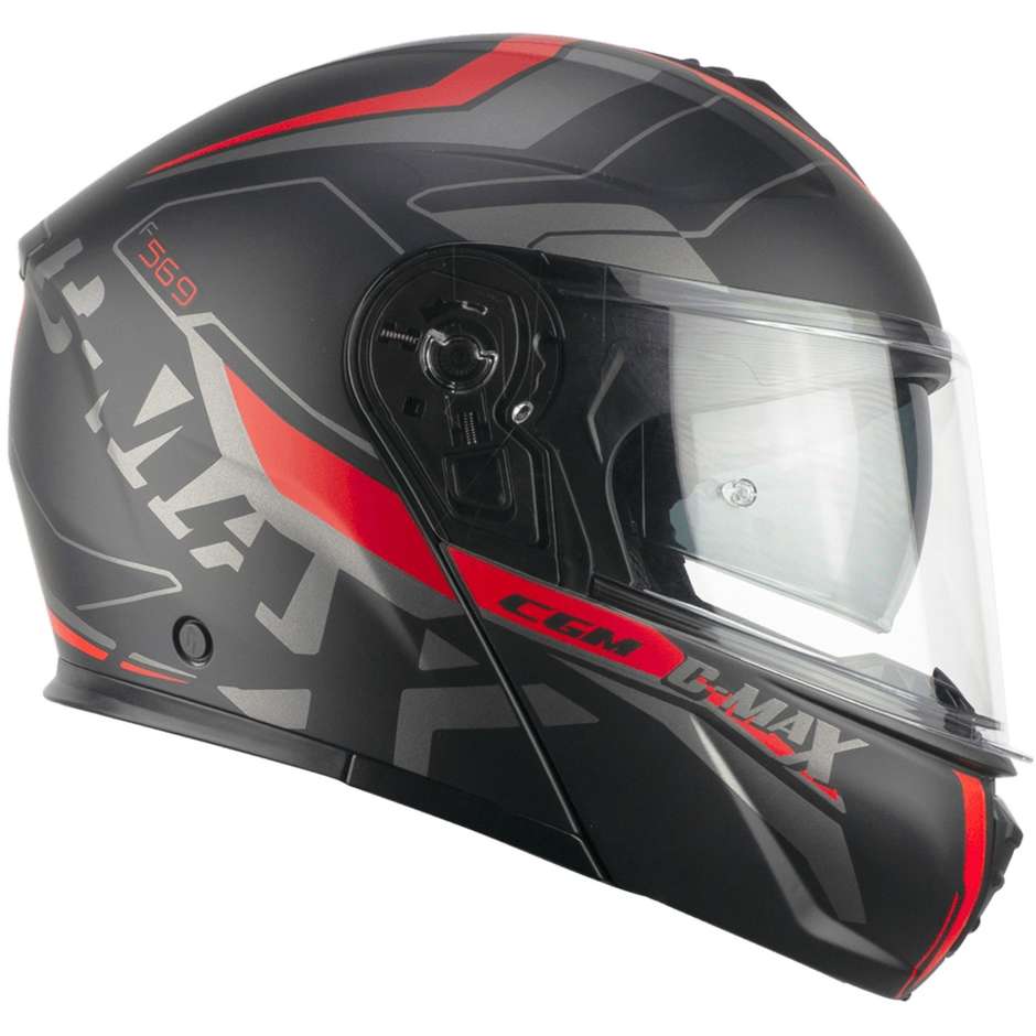 Modular Motorcycle Helmet P / J CGM 569a C-MAX CITY Black Red Matt