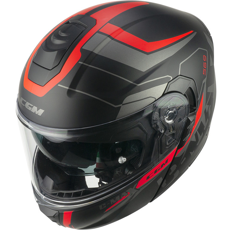Modular Motorcycle Helmet P / J CGM 569a C-MAX CITY Black Red Matt