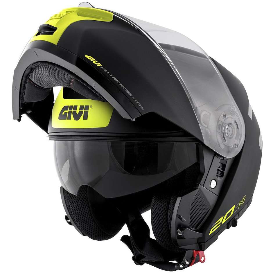 Modular Motorcycle Helmet P / J Givi X.20 EXPEDITION EVO Matt Black Fluo Yellow