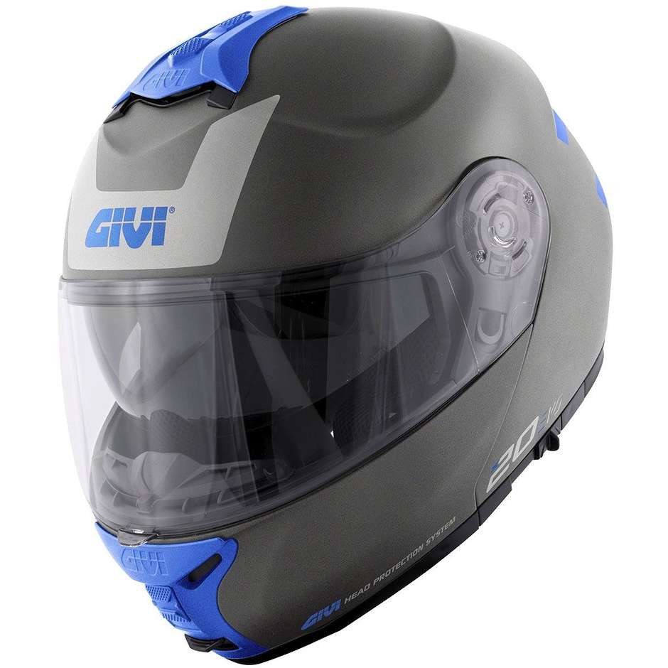Modular Motorcycle Helmet P / J Givi X.20 EXPEDITION EVO Matt Silver Blue