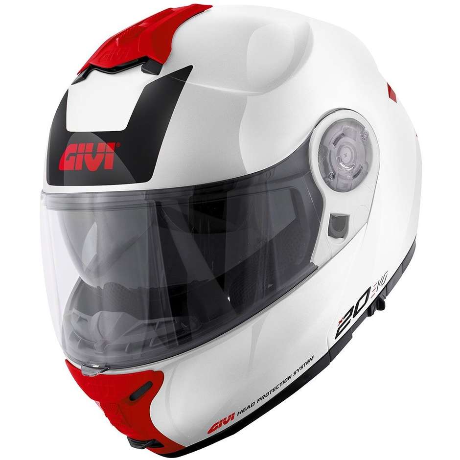 Modular Motorcycle Helmet P / J Givi X.20 EXPEDITION EVO White Red