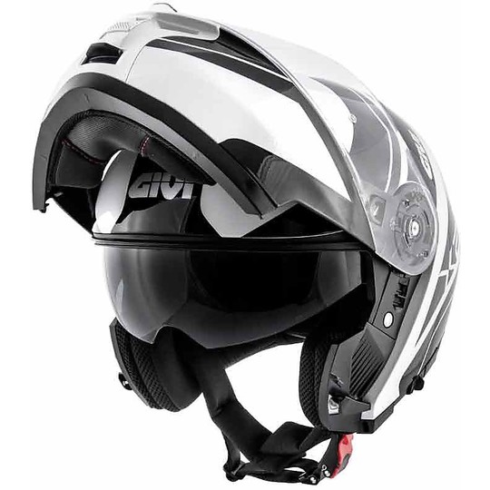 Modular Motorcycle Helmet P / J Givi X.21 CHALLENGER GLOBE Black Glossy White