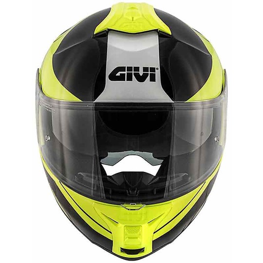Modular Motorcycle Helmet P / J Givi X.21 CHALLENGER GLOBE Black Matt Yellow