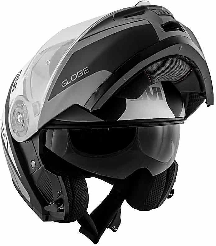 Givi Hps Hx21 Flip-Up Helmet Challenger Graphics Globe Matt Black/Titanium Size 56/S HX21FGBBT56 