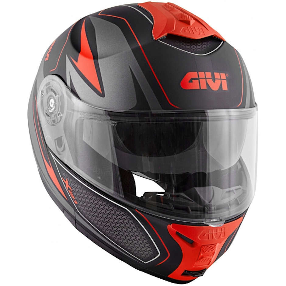 Modular Motorcycle Helmet P / J Givi X.21 CHALLENGER Shiver Black Red