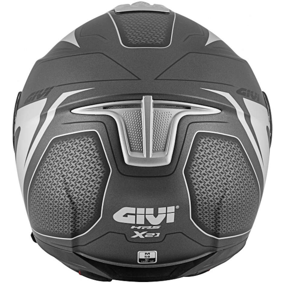 Modular Motorcycle Helmet P / J Givi X.21 CHALLENGER Shiver Black Silver
