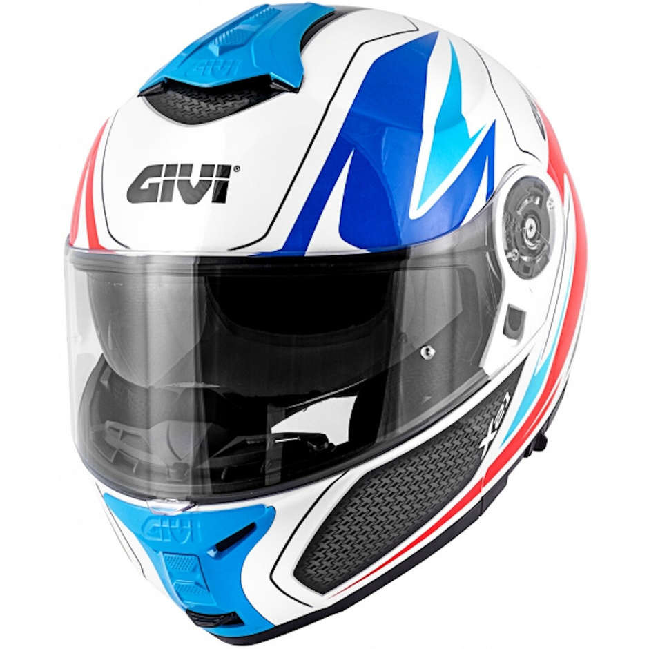 Modular Motorcycle Helmet P / J Givi X.21 CHALLENGER Shiver White Blue Red