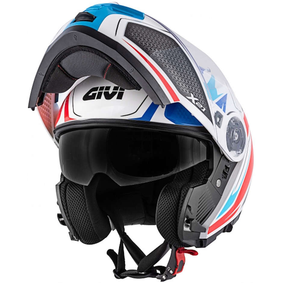Modular Motorcycle Helmet P / J Givi X.21 CHALLENGER Shiver White Blue Red