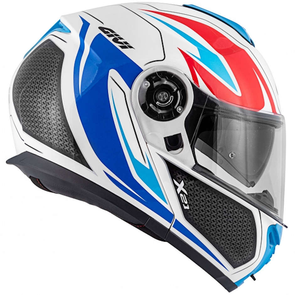 Modular Motorcycle Helmet P / J Givi X.21 CHALLENGER Shiver White Blue Red