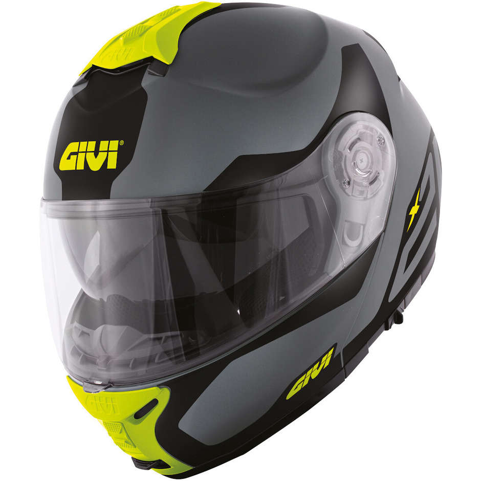 Modular Motorcycle Helmet P / J Givi X.21 CHALLENGER Spirit Black Gray Yellow