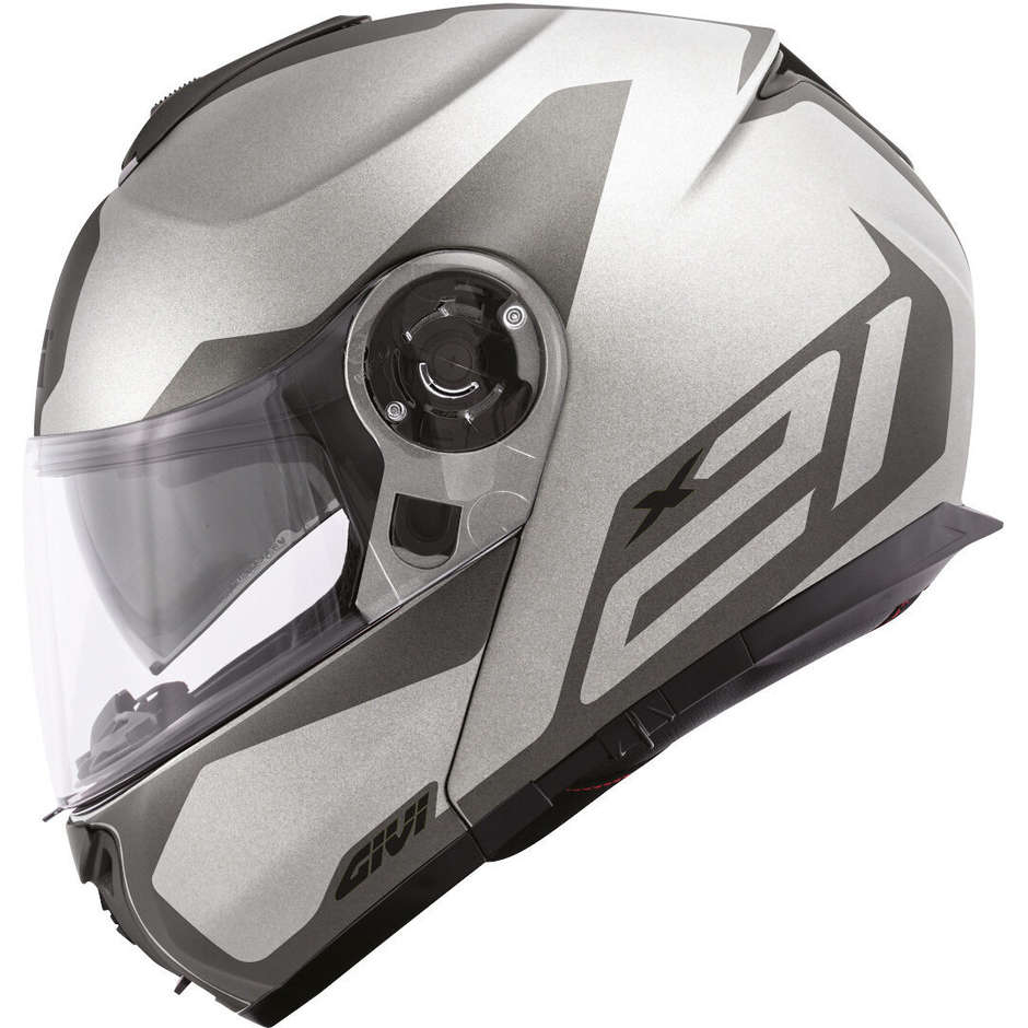 Modular Motorcycle Helmet P / J Givi X.21 CHALLENGER Spirit Silver Matt Gray