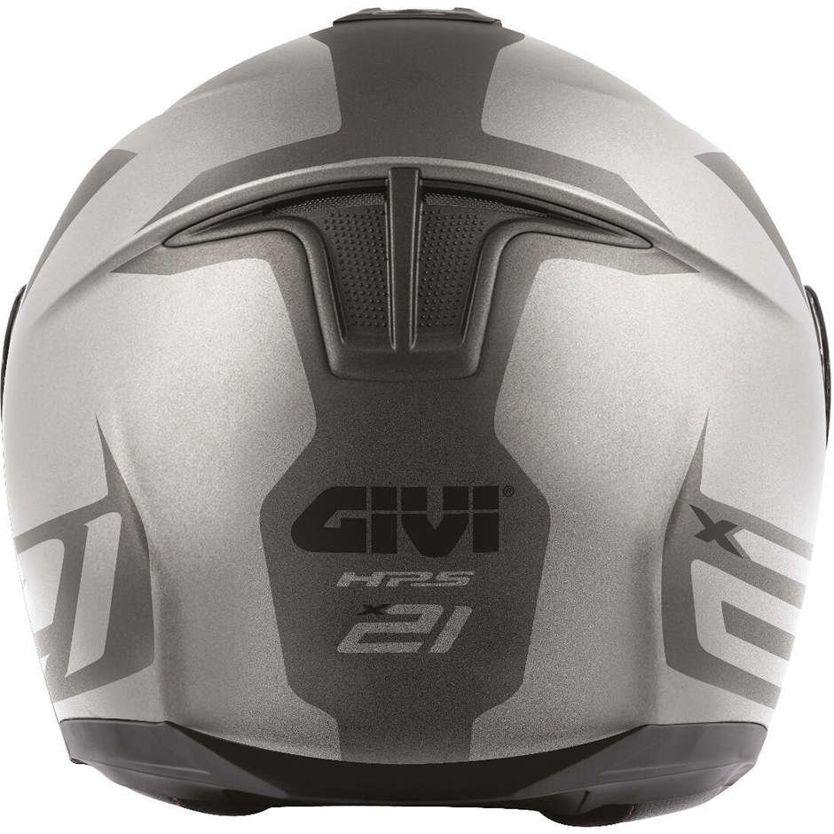 Modular Motorcycle Helmet P / J Givi X.21 CHALLENGER Spirit Silver Matt Gray