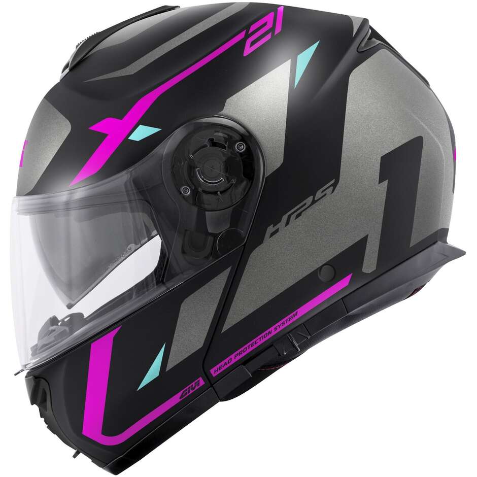 Modular Motorcycle Helmet P/J Givi X.21 EVO NUMBER Black Titanium Pink