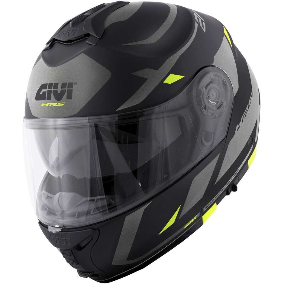 Modular Motorcycle Helmet P/J Givi X.21 EVO NUMBER Black Titanium Yellow