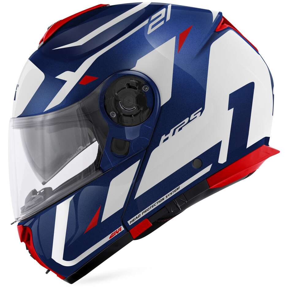 Modular Motorcycle Helmet P/J Givi X.21 EVO NUMBER Blue White Red
