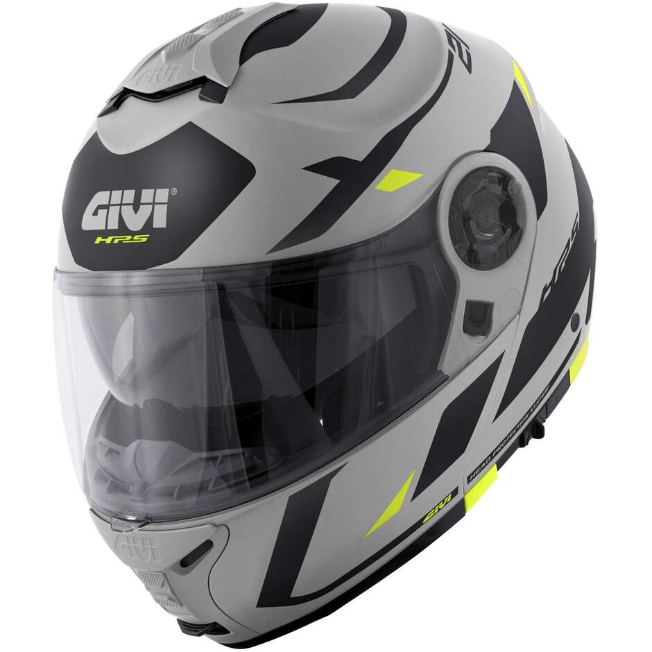 Modular Motorcycle Helmet P/J Givi X.21 EVO NUMBER Gray Black Yellow