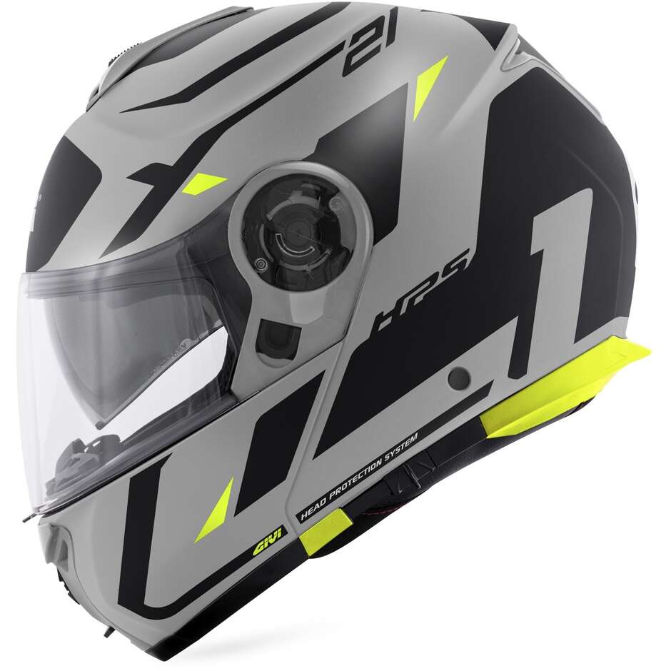 Modular Motorcycle Helmet P/J Givi X.21 EVO NUMBER Gray Black Yellow