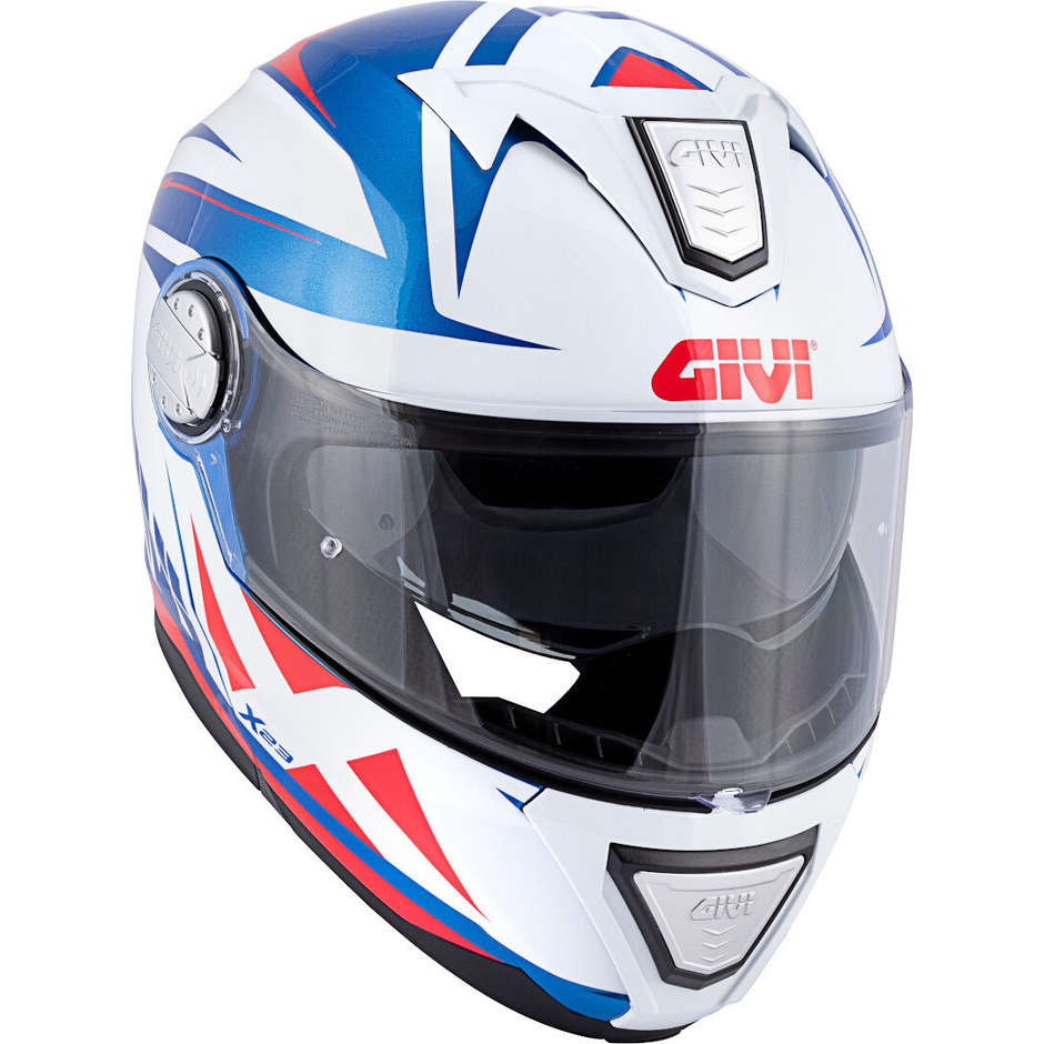 Modular Motorcycle Helmet P / J Givi X.23 SYDNEY Pointed White Blue Red